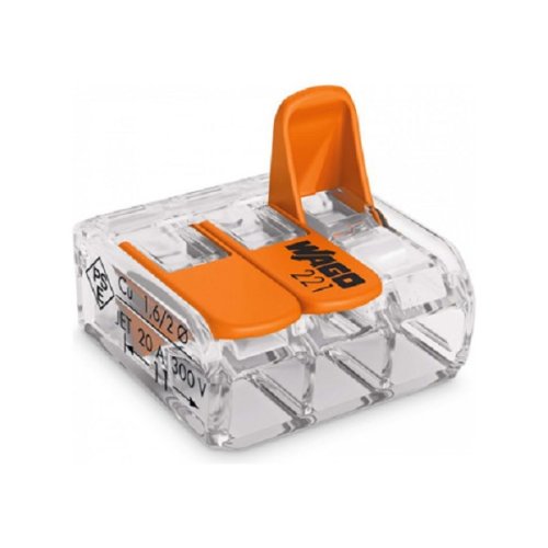 Клеммы WAGO 221-413 (3Х4,0мм2 с рычажком) (упаковка 50шт.) картинка